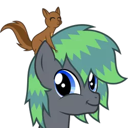 Size: 5000x5000 | Tagged: safe, artist:wellfugzee, derpibooru import, oc, oc:razzle, unofficial characters only, earth pony, pony, squirrel, absurd resolution, cute, happy, male, simple background, smiling, solo, transparent background, vector, wrong neighborhood