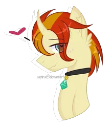 Size: 2100x2400 | Tagged: safe, artist:sapiira, derpibooru import, oc, oc:caspian, unofficial characters only, pony, unicorn, bust, curved horn, heart eyes, high res, male, portrait, simple background, solo, stallion, transparent background, wingding eyes