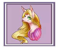 Size: 2000x1650 | Tagged: safe, artist:sofienriquez, derpibooru import, ponified, pony, clothes, dress, female, mare, one eye closed, rapunzel, solo, tangled (disney), tongue out, wink