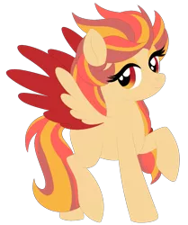 Size: 1003x1200 | Tagged: safe, artist:missmele-madness, derpibooru import, oc, oc:bright heart, pegasus, pony, colored wings, female, mare, multicolored wings, simple background, solo, transparent background