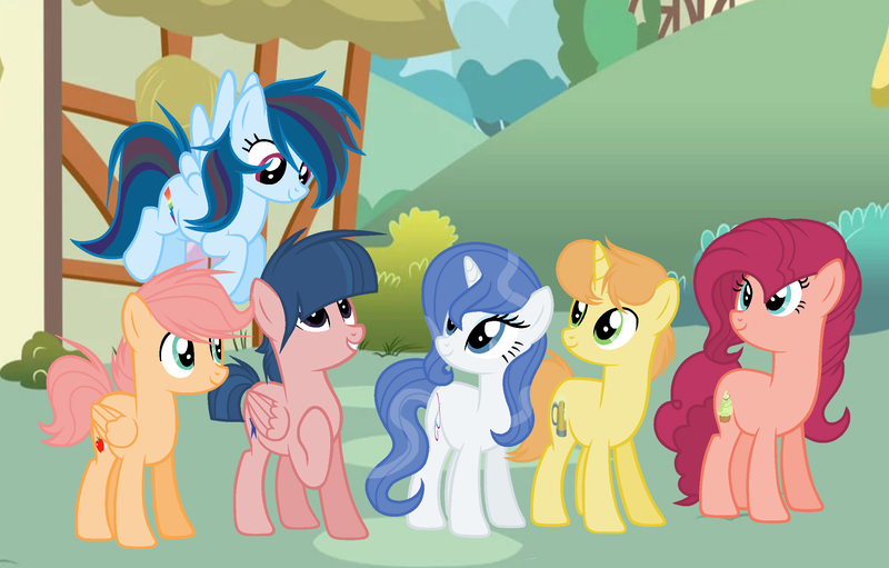 Size: 2476x1580 | Tagged: safe, artist:thunderspeedyt, derpibooru import, oc, oc:apple juice, oc:apple wing, oc:diamond belle, oc:redwood spruce, oc:snow cloud, oc:strawberry pie, unofficial characters only, earth pony, pegasus, pony, unicorn, base used, female, mare, next generation, offspring, parent:applejack, parent:big macintosh, parent:cheese sandwich, parent:fancypants, parent:flim, parent:fluttershy, parent:pinkie pie, parent:rainbow dash, parent:rarity, parent:soarin', parent:timber spruce, parent:twilight sparkle, parents:cheesepie, parents:flimjack, parents:fluttermac, parents:raripants, parents:soarindash, parents:timbertwi