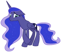Size: 11756x10205 | Tagged: safe, artist:myrami, derpibooru import, edit, editor:slayerbvc, vector edit, princess luna, alicorn, pony, luna eclipsed, absurd resolution, accessory-less edit, barehoof, crossed hooves, crossed legs, embarrassed, female, floppy ears, frown, looking at you, mare, missing accessory, raised hoof, sad, shame, simple background, solo, transparent background, vector