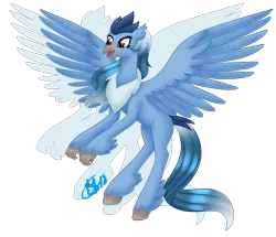 Size: 2264x1945 | Tagged: articuno, artist:spokenmind93, classical hippogriff, classical hippogriffied, claws, crystal, derpibooru import, female, gradient mane, hippogriff, hippogriffied, legendary, legendary pokémon, oc, pokémon, ponymon, rearing, safe, signature, simple background, solo, species swap, spread wings, transparent background, wings