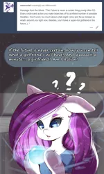 Size: 1049x1745 | Tagged: safe, artist:darkestmbongo, derpibooru import, oc, oc:d.d, unofficial characters only, earth pony, pony, ask ddthemaid, comic:ddthemaid memories, ask, boop, clothes, comic, confused, crystal ball, dialogue, female, grammar error, hug, question mark, tumblr, tumblr comic