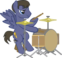 Size: 2588x2420 | Tagged: artist:inkandmystery, cymbals, derpibooru import, drums, drumsticks, keith strickland, safe, simple background, the b-52s, transparent background