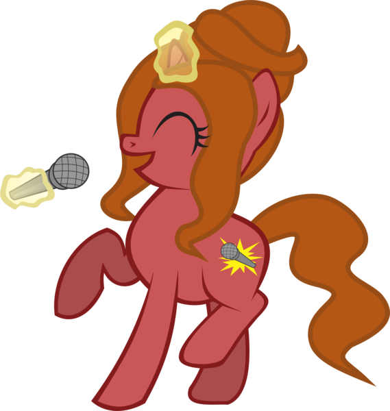 Size: 2228x2348 | Tagged: safe, artist:inkandmystery, derpibooru import, unicorn, glowing horn, kate pierson, magic, microphone, raised hoof, simple background, solo, telekinesis, the b-52s, transparent background