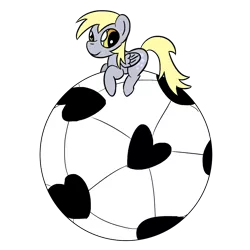 Size: 1280x1280 | Tagged: safe, artist:phat_guy, derpibooru import, derpy hooves, pegasus, pony, 4chan, 4chan cup, ball, female, football, heart, leaf, looking at you, mare, micro, safest hooves, simple background, sitting, smiling, solo, sports, transparent background