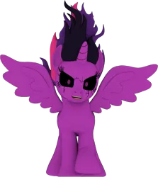 Size: 1316x1478 | Tagged: 3d, alicorn, artist:creatorofpony, artist:majorcooke, corrupted, dark, darkness, dark skin, derpibooru import, evil, evil grin, grin, midnight sparkle, model, nightmare, safe, simple background, smiling, solo, transparent background, twilight is anakin, twilight sparkle, twilight sparkle (alicorn)