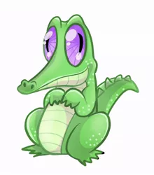 Size: 768x872 | Tagged: alligator, artist:bbtasu, cute, derpibooru import, gummy, gummybetes, looking at you, male, pet, safe, simple background, solo, white background