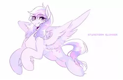 Size: 1400x914 | Tagged: safe, artist:seamaggie, derpibooru import, oc, oc:starstorm slumber, unofficial characters only, pegasus, pony, female, flying, solo