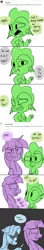 Size: 500x2814 | Tagged: semi-grimdark, artist:emositecc, derpibooru import, rainbow dash, spike, twilight sparkle, twilight sparkle (alicorn), alicorn, dragon, pegasus, pony, comic:sparkle, ..., alternate universe, blatant lies, comic, implied crush, implied shipping, implied straight, implied twispike, knife, nervous, sweat, yandere