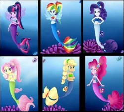 Size: 1164x1051 | Tagged: safe, artist:liniitadash23, derpibooru import, applejack, fluttershy, pinkie pie, rainbow dash, rarity, sci-twi, twilight sparkle, human, mermaid, equestria girls, my little pony: the movie, humane five, humane six, mane six, mermaidized, seaponified, seapony applejack, seapony fluttershy, seapony pinkie pie, seapony rainbow dash, seapony rarity, seapony twilight, species swap