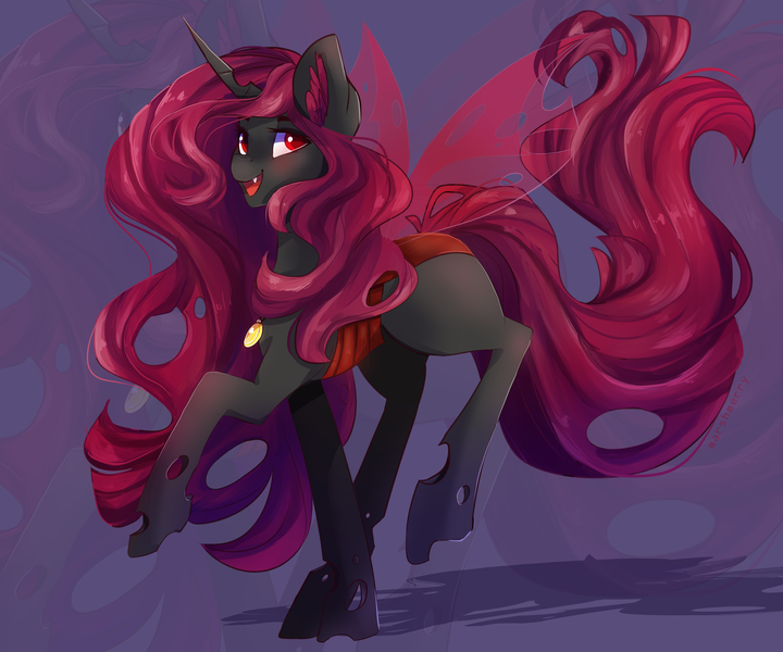 Size: 3600x3000 | Tagged: safe, artist:skylacuna, derpibooru import, oc, changeling, red changeling, solo