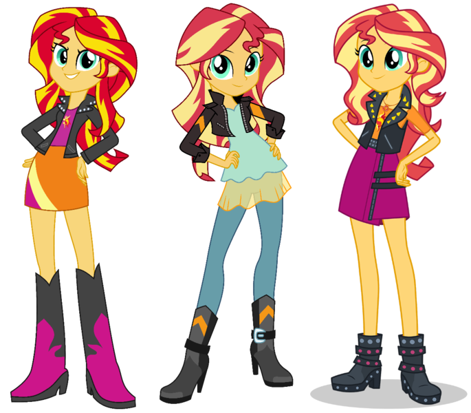 Size: 1189x1041 | Tagged: safe, artist:ryan1942, artist:sugar-loop, derpibooru import, sunset shimmer, equestria girls, equestria girls series, friendship games, beautiful, boots, clothes, comparison, crossed arms, cute, female, geode of empathy, hand on hip, high heel boots, inkscape, jacket, leaning, leather jacket, looking at you, moe, ponyscape, shimmerbetes, shoes, simple background, skirt, smiling, smug, smugface, smugset shimmer, solo, transparent background, vector