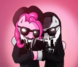 Size: 968x826 | Tagged: artist:makc-hunter, bandana, charlie scene, crossover, derpibooru import, hollywood undead, pinkie pie, safe, sunglasses