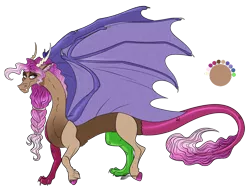 Size: 1250x962 | Tagged: safe, artist:bijutsuyoukai, derpibooru import, oc, oc:archaic sanity, draconequus, female, offspring, parent:discord, parent:mayor mare, parents:discomare, simple background, solo, transparent background