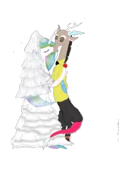 Size: 4903x7327 | Tagged: safe, derpibooru import, discord, princess celestia, absurd resolution, anchors aweigh, clothes, dislestia, dress, female, male, shipping, simple background, straight, transparent background, wedding dress, wedding veil
