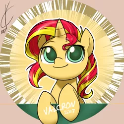 Size: 600x600 | Tagged: safe, artist:valcron, derpibooru import, sunset shimmer, pony, unicorn, catasterism, cute, female, mare, solo, sunshine shimmer