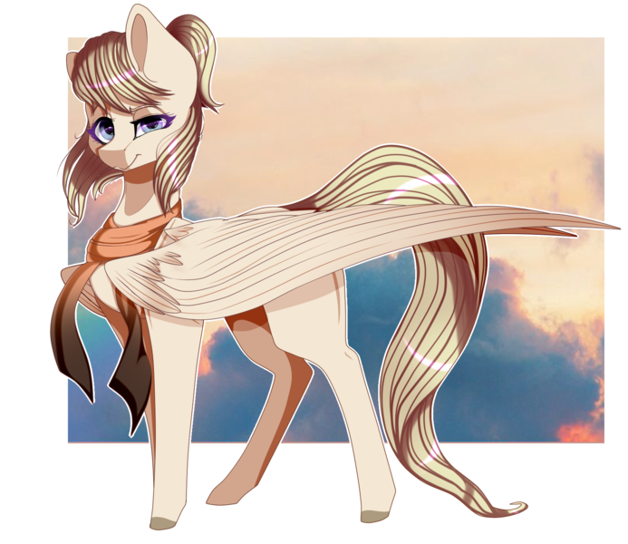 Size: 1729x1497 | Tagged: safe, artist:xxmissteaxx, derpibooru import, oc, oc:jazz, pegasus, pony, clothes, female, mare, scarf, solo