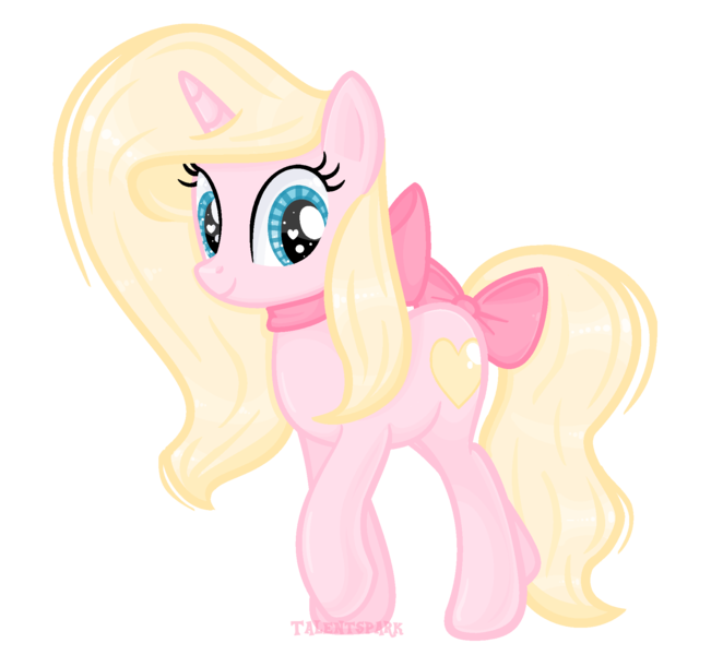 Size: 1928x1748 | Tagged: safe, artist:talentspark, derpibooru import, oc, oc:butter belle, pony, unicorn, bow, female, hair bow, mare, simple background, solo, tail bow, transparent background