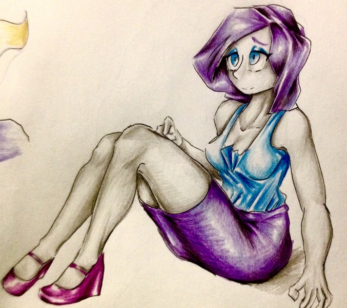 Size: 2446x2169 | Tagged: safe, artist:nolyanimeid, derpibooru import, rarity, equestria girls, clothes, female, solo, traditional art