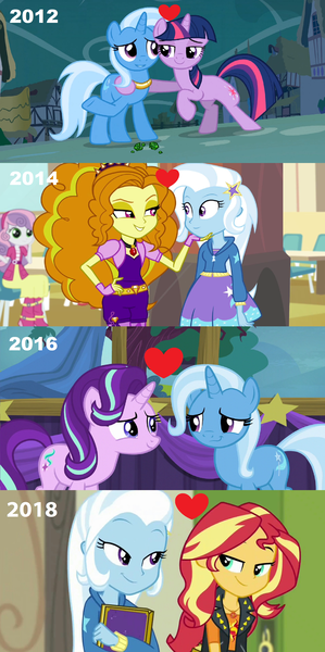 Size: 1696x3408 | Tagged: safe, derpibooru import, edit, adagio dazzle, starlight glimmer, sunset shimmer, sweetie belle, trixie, twilight sparkle, unicorn, equestria girls, equestria girls series, forgotten friendship, magic duel, no second prances, rainbow rocks, counterparts, female, gem, lesbian, shipping, siren gem, startrix, suntrix, triagio, trixie gets all the mares, twilight's counterparts, twixie