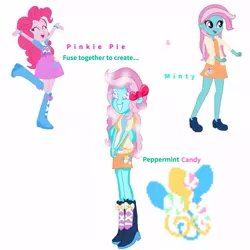 Size: 1000x1000 | Tagged: safe, artist:doraeartdreams-aspy, derpibooru import, minty, pinkie pie, equestria girls, equestria girls style, equestria girls-ified, fusion, g3, g3 to equestria girls, generation leap