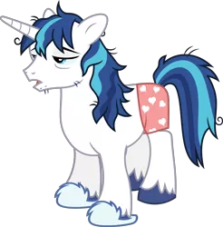 Size: 8196x8315 | Tagged: safe, artist:chrzanek97, derpibooru import, edit, editor:slayerbvc, shining armor, unicorn, .svg available, absurd resolution, bed mane, boxers, clothes, heart, heart print underwear, lidded eyes, male, morning ponies, simple background, sleepy, slippers, solo, stallion, stubble, tired, transparent background, underwear, vector