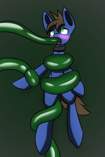 Size: 855x1280 | Tagged: explicit, artist:askhypnoswirl, derpibooru import, oc, earth pony, pony, ahegao, blushing, dark background, male, open mouth, suspended, tentacle blowjob, tentacle porn, tentacles, tentacles on male