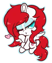 Size: 1280x1545 | Tagged: safe, artist:wickedsilly, derpibooru import, oc, oc:air raid, unofficial characters only, pegasus, pony, blowing a kiss, chibi, cute, eyeshadow, giant head, heart, looking at you, makeup, male, one eye closed, simple background, transparent background, wingding eyes, wink