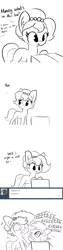 Size: 1650x6600 | Tagged: safe, artist:tjpones, derpibooru import, oc, oc:brownie bun, oc:richard, oc:speck, unofficial characters only, bat pony, earth pony, pony, horse wife, :o, ask, bat pony oc, box, cardboard box, chest fluff, comic, confused, cute, dialogue, duo, ear fluff, eeee, fangs, female, frown, grayscale, looking back, looking down, mare, messy mane, monochrome, ocbetes, offscreen character, open mouth, pony in a box, raised eyebrow, raised hoof, reaching, scared, screaming, shivering, simple background, sketch, smiling, spread wings, surprise bat, surprised, text, tongue out, tumblr, white background, wide eyes, wings