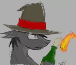 Size: 1024x876 | Tagged: safe, artist:crazeguy, derpibooru import, oc, earth pony, pony, hat, molotov cocktail, solo