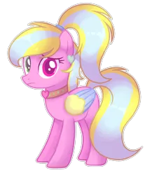 Size: 1720x1984 | Tagged: safe, artist:poppyglowest, derpibooru import, oc, oc:cloudy sunshine, unofficial characters only, pegasus, pony, colored wings, female, heterochromia, mare, multicolored wings, ponytail, simple background, solo, transparent background, two toned wings