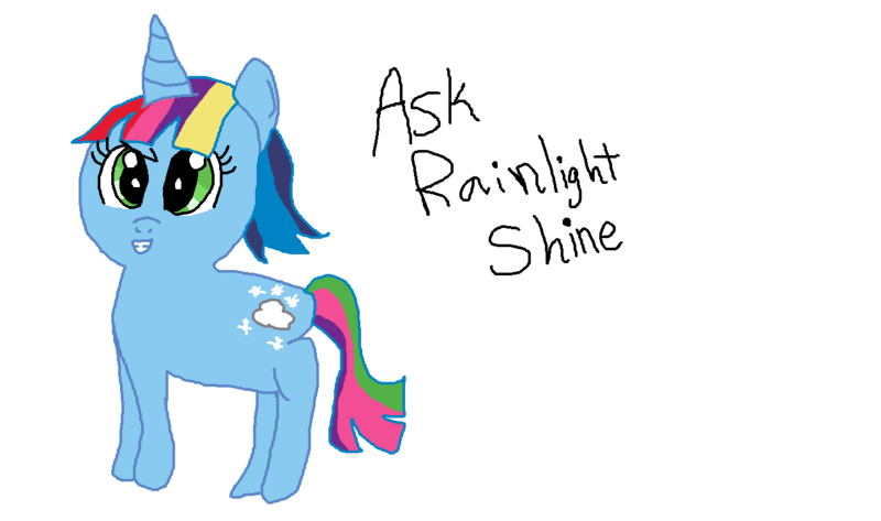 Size: 1298x768 | Tagged: safe, artist:ask-rainlight-shine, artist:nightshadowmlp, derpibooru import, oc, oc:rainlight shine, unicorn, magical lesbian spawn, offspring, parent:rainbow dash, parent:twilight sparkle, parents:twidash, text, tumblr