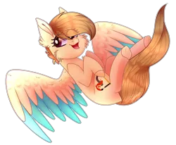 Size: 1862x1537 | Tagged: safe, artist:honeybbear, derpibooru import, oc, oc:loriane, pegasus, pony, colored wings, female, mare, multicolored wings, simple background, solo, transparent background, two toned wings