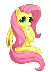 Size: 1094x1552 | Tagged: artist:liu ting, cute, derpibooru import, fluttershy, safe, shyabetes, simple background, smiling, solo, white background