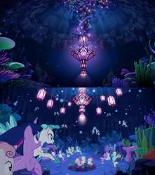 Size: 1814x2048 | Tagged: alicorn, background, background seapony, cavern, city, color porn, comparison, coral, derpibooru import, my little pony: the movie, safe, scenery, scenery porn, screencap, seaponified, seapony (g4), seapony sweetie belle, seapony twilight, seaquestria, season 8, species swap, surf and/or turf, sweetie belle, terramar, twilight sparkle, twilight sparkle (alicorn), underwater, underwater city, unnamed character