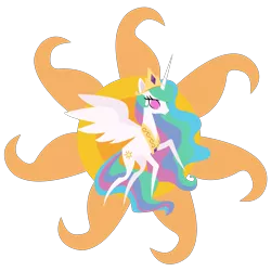 Size: 4369x4369 | Tagged: safe, artist:sketchmcreations, derpibooru import, princess celestia, alicorn, pony, my little pony: the movie, absurd resolution, crown, cutie mark, ethereal mane, ethereal tail, eyelashes, female, flowing mane, flowing tail, flying, jewelry, mare, multicolored mane, multicolored tail, pointy ponies, praise the sun, purple eyes, regalia, royalty, simple background, spread wings, sun, tiara, transparent background, vector