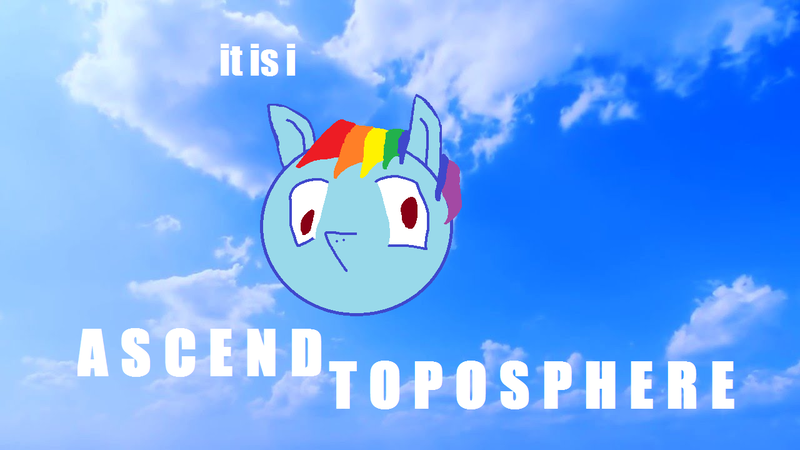 Size: 1280x720 | Tagged: 1000 hours in ms paint, artist:macho madness, cloud, derpibooru import, inside joke, rainbow dash, safe, solo, stock image, surreal meme, text, wat