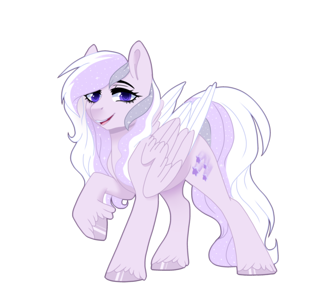 Size: 3600x3200 | Tagged: safe, artist:maria-fly, derpibooru import, oc, oc:starstorm slumber, unofficial characters only, pegasus, pony, colored hooves, colored wings, colored wingtips, cute, female, mare, open mouth, raised hoof, simple background, solo, transparent background, unshorn fetlocks