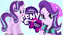 Size: 1280x720 | Tagged: safe, derpibooru import, starlight glimmer, pony, equestria girls, mirror magic, spoiler:eqg specials, beanie, crossed arms, hat, human ponidox, self ponidox, watch