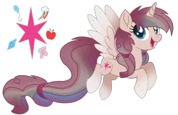 Size: 1618x1048 | Tagged: safe, artist:leanne264, derpibooru import, applejack, fluttershy, pinkie pie, rainbow dash, rarity, twilight sparkle, oc, oc:mane blitz, alicorn, pony, appleflaritwidashpie, base used, cutie mark background, female, fusion, mane six, mare, movie accurate, simple background, solo, transparent background, we have become one