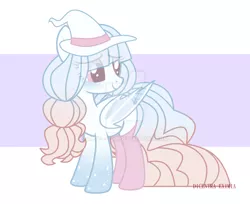 Size: 1024x834 | Tagged: safe, artist:cute---cat, derpibooru import, oc, bat pony, pony, female, hat, mare, solo, watermark, witch hat