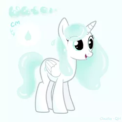 Size: 2362x2362 | Tagged: safe, artist:claudiaqh, derpibooru import, oc, unofficial characters only, alicorn, original species, pony, water pony, female, happy, mare, reference sheet, signature, simple background, solo, white background