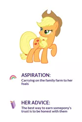 Size: 386x576 | Tagged: advice, applejack, aspiration, derpibooru import, discussion, official, safe, wholesome