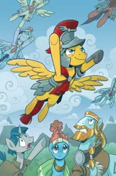 Size: 787x1195 | Tagged: artist:brendahickey, bella breeze, cover, derpibooru import, flash magnus, idw, legends of magic, meadowbrook, nimbus dash, rockhoof, royal legion, safe, spoiler:comic, spoiler:comiclom9, stygian