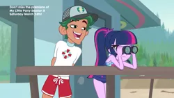Size: 1920x1080 | Tagged: safe, derpibooru import, screencap, sci-twi, timber spruce, twilight sparkle, equestria girls, equestria girls series, unsolved selfie mysteries, clothes, female, lifeguard timber, male, shipping, straight, swimsuit, timbertwi