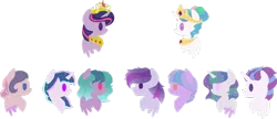 Size: 1024x441 | Tagged: safe, artist:belladrawsstuff2004, derpibooru import, princess celestia, twilight sparkle, twilight sparkle (alicorn), oc, oc:lost legacy, oc:moonstone, oc:sapphire harmony, oc:shooting star, oc:silver star, oc:solar snowflake, oc:stars, alicorn, earth pony, pegasus, pony, unicorn, alicorn oc, alternate hairstyle, crown, ethereal mane, family, female, hair bun, jewelry, lesbian, magical lesbian spawn, male, mare, offspring, parent:princess celestia, parent:twilight sparkle, parents:twilestia, regalia, shipping, simple background, stallion, transparent background, twilestia