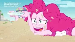 Size: 1920x1080 | Tagged: safe, derpibooru import, screencap, pinkie pie, equestria girls, equestria girls series, too hot to handle, clothes, faceplant, sand, swimsuit