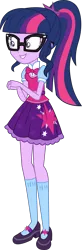 Size: 3000x9137 | Tagged: safe, artist:uponia, derpibooru import, sci-twi, twilight sparkle, equestria girls, movie magic, spoiler:eqg specials, absurd resolution, clothes, cute, female, glasses, mary janes, ponytail, shoes, simple background, skirt, smiling, socks, solo, transparent background, vector